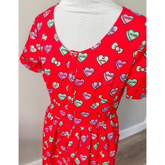 Modcloth Red Heart Print Midi Dress - Picture 12 of 15